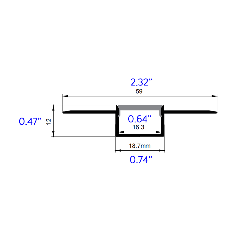 UD Series Flangeless C Shape Bendable LED Strip Profile - 18mm Light UD Series Flangeless C Shape Bendable LED Strip Profile - 18mm Light